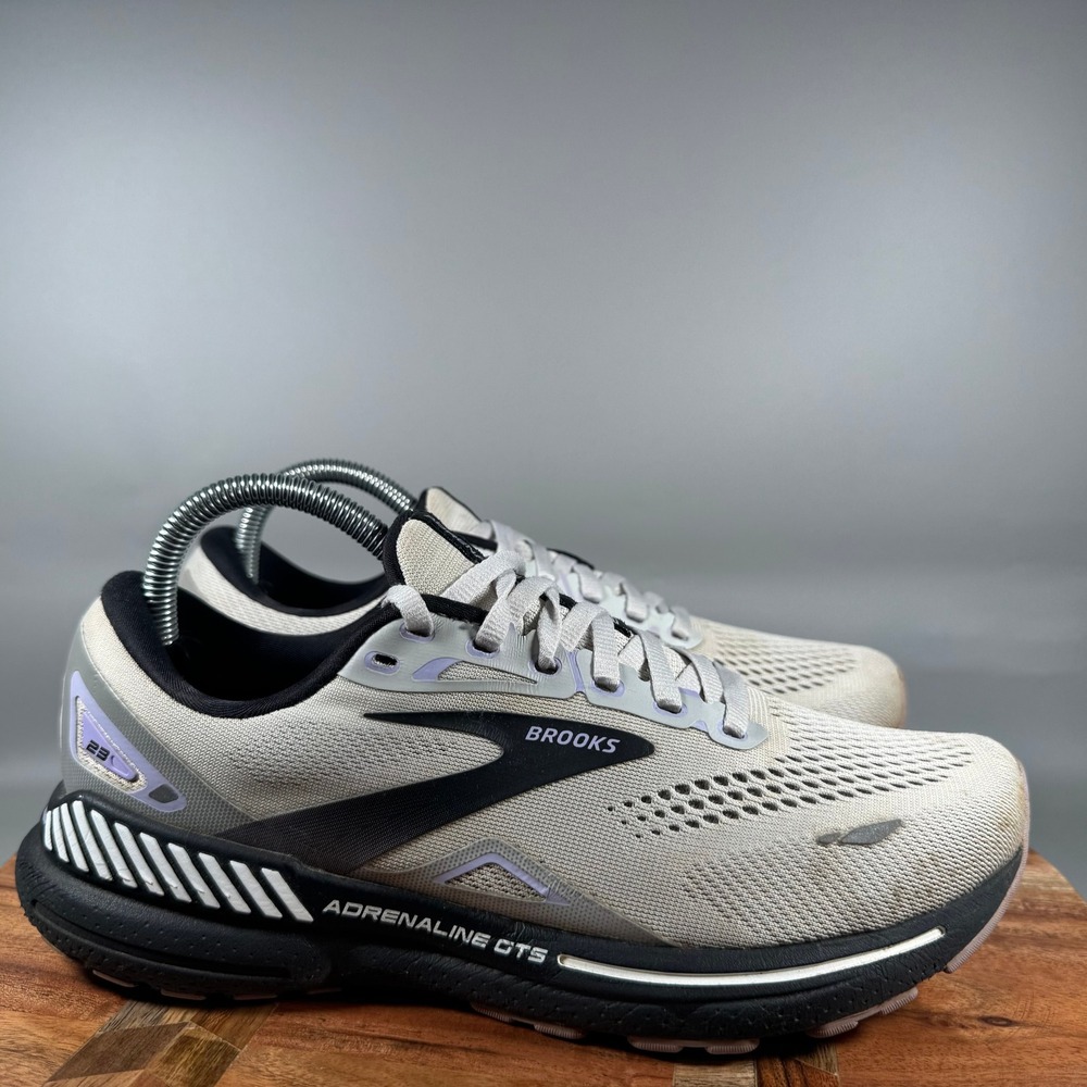 Brooks Adrenaline GTS 23 Women 9 Wide Running Shoes Oyster Black 1203811D039